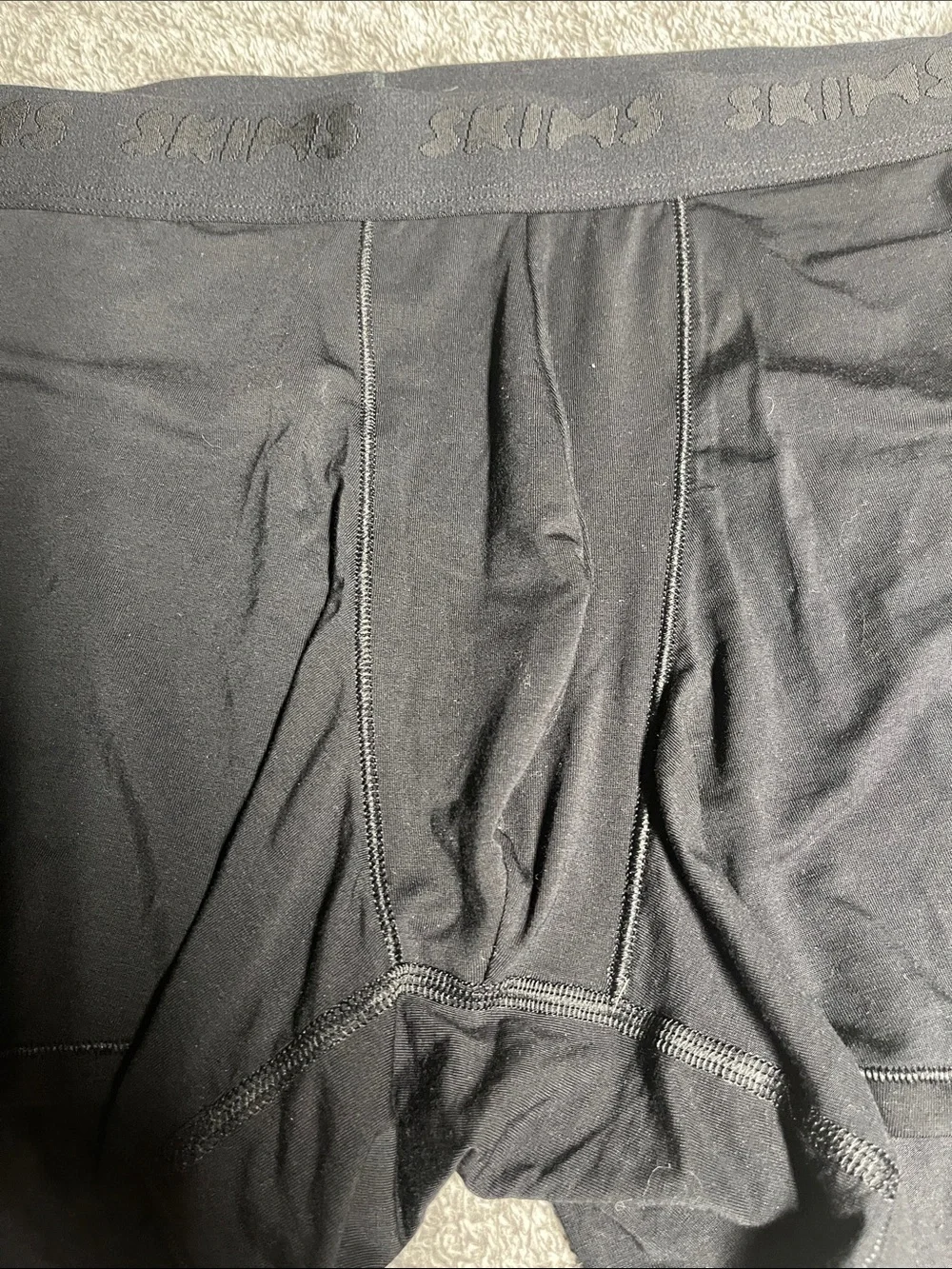 SKIMS Men's Black Boxer Briefs — Stretch Support Trunk